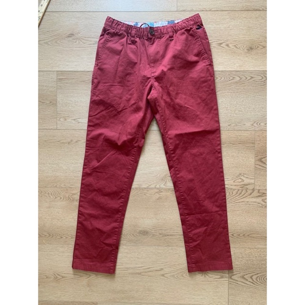 Chubbies Everywear Pants Mens Burgundy‎ Red Regular Fit Elastic Waist RN143198
